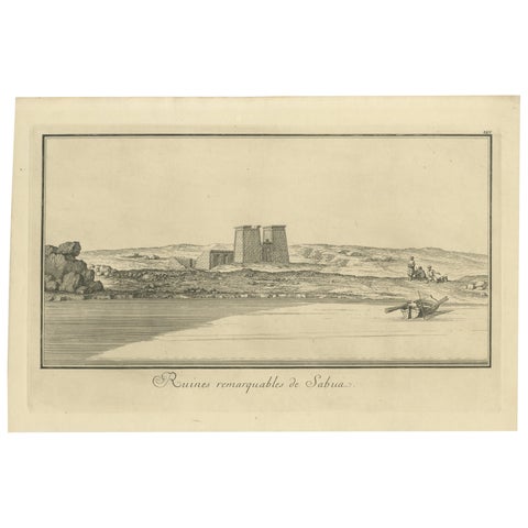 Remarkable Ruins of Sabua, Nubia, Norden Engraving 1755