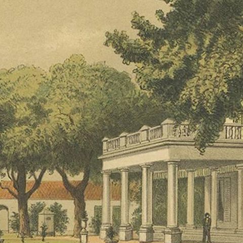Antique Print of a Residential House in Surabaya by M.T.H. Perelaer, 1888, close-up 2