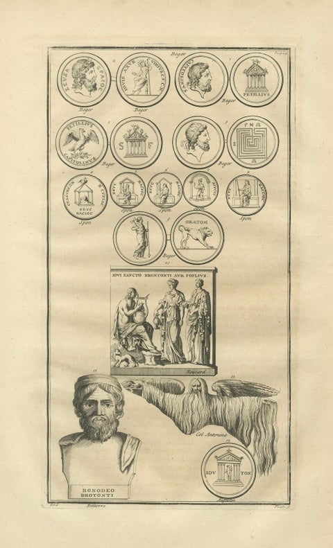Jupiter Cults and Roman Coins, Composite Classical Engraving, Montfaucon 1721, close-up 5