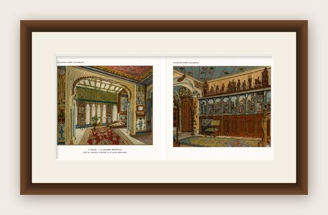 Oriental Splendours: Two Historic Interior Views from Fin-de-Siècle France, 1900, shown framed