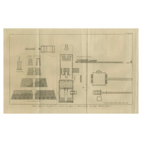 Temple of Jupiter in Thebes, Floor Plan and Gate Elevations, circa 1710