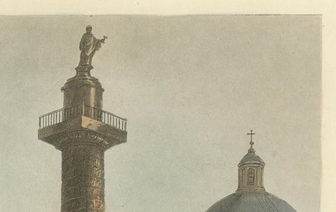 Column of Trajan, Rome, Original Hand-Colored Engraving, 1798, close-up 2