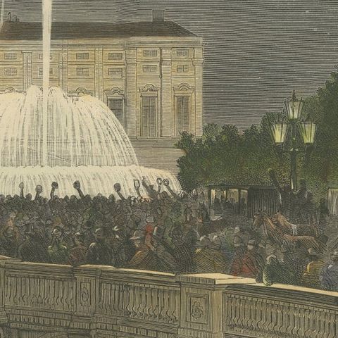 Opening of Vienna Water Supply, Schwarzenbergplatz Fountain Celebration, 1873, close-up 3