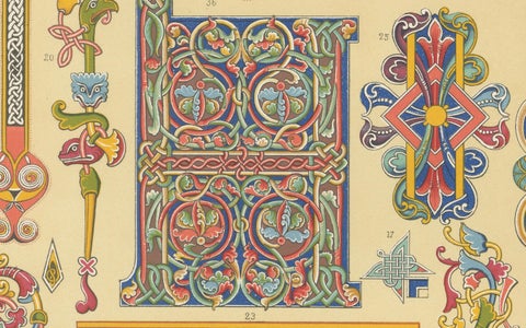 Celtic Illuminated Ornament, Decorative Motifs from Early Manuscripts, c.1869, close-up 1