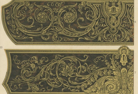 17th–18th Century French Decorative Panels, Gilded Scrollwork and Inlay, c.1869, close-up 4