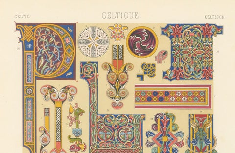 Celtic Illuminated Ornament, Decorative Motifs from Early Manuscripts, c.1869, close-up 3