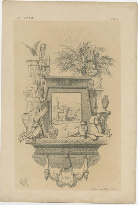 Set of 5 Antique Prints Depicting Various Ornaments by Claesen, circa 1866, view 5