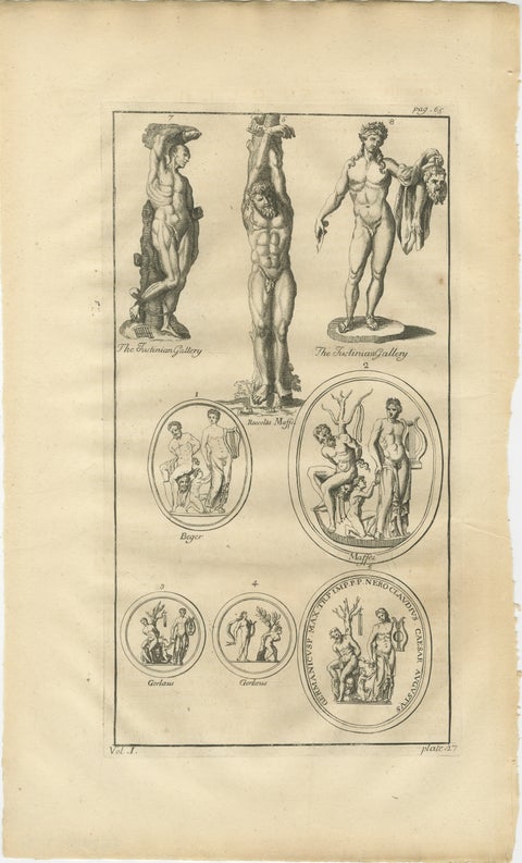 Antique Roman Statues & Medals Plate, Montfaucon, Antiquity Explained, 1721, view 2