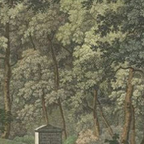 Antique Print of the Tomb of the Stranger at Ermenonville by Laborde, 1808, close-up 1
