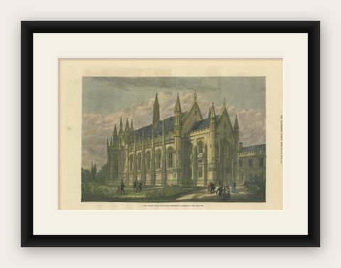 Wilson Hall, Melbourne University, Australia, Gothic Revival Landmark, 1879, shown framed