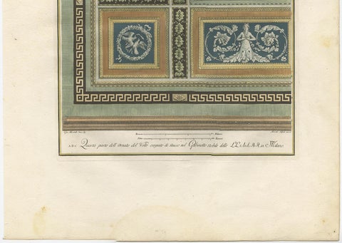 Antique Architecture Print of Ornaments 'Tav. VI' by Albertolli, view 3