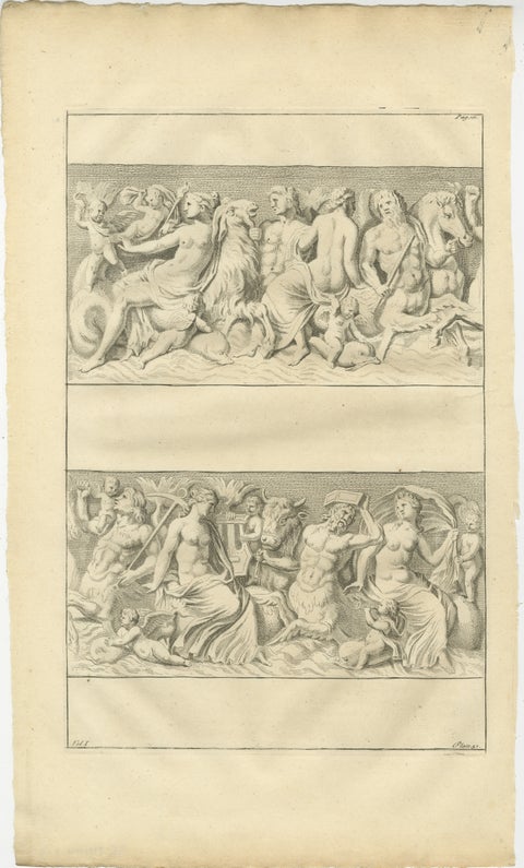 Large Antique Classical Relief Scene, Montfaucon Antiquity Explained, 1721, view 2