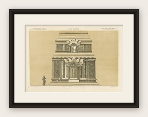 Une des Faces de la Pyramide de Peunom, Peunom Pyramid Facade c.1873-1875, shown framed