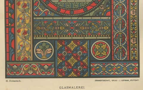 Romanesque-Gothic Architectural and Floor Designs by H. Dolmetsch, c.1887, close-up 3