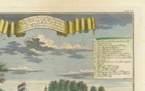 Batavia Castle and Parade Ground, Hand-Coloured Engraving by J.W. Heydt, 1738, close-up 3