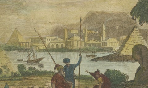 Giza Pyramids and Sphinx Engraved: An 18th-Century Egyptian Vista, 1782, close-up 3