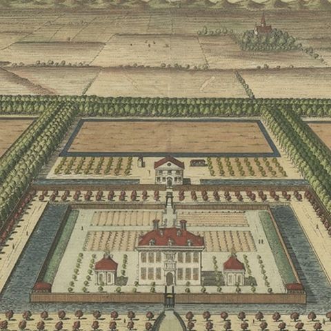 Old Print of the West-Souburg Estate, Vlissingen, in the Dutch Province Zeeland, close-up 3