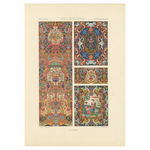 Baroque and Pastoral Motifs, Decorative Panels, Plate LXXXIII, ca.1869