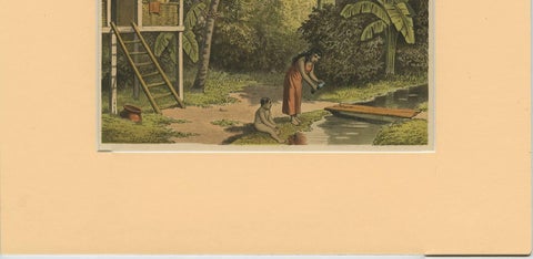 Antique Print of a House in Oleh-Leh, on Atjeh 'Sumatra, Indonesia' by Perelaer, view 4