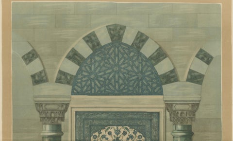 Antique Ottoman Iznik Tile Panel Print, Tomb of Sultan Selim II, Istanbul, 1924, close-up 4