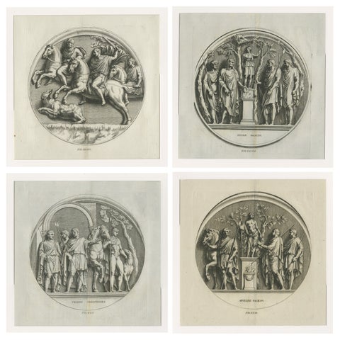 Grand Roman Relief Engravings after Antique Sculpture, Montfaucon 1721