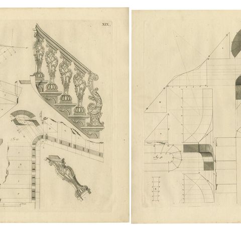 Architectural Grace: Van der Horst's Staircase Artistry, 1739, close-up 1