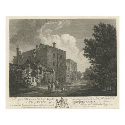 Engraving of Greystoke Castle, Penrith in the County of Cumbria, England, 1778
