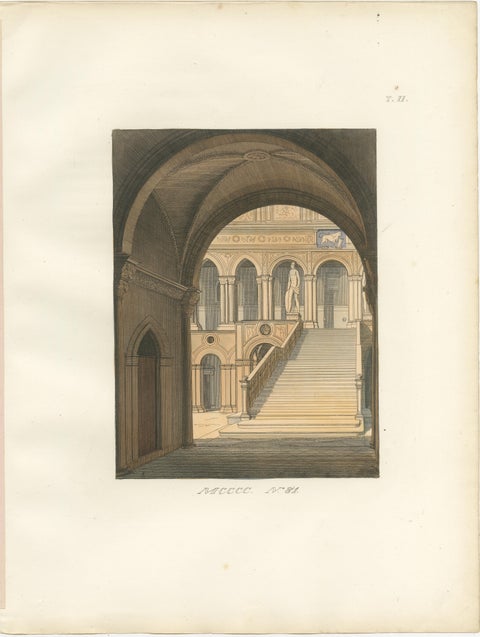 Three Antique Venetian Interior & Architectural Views, c.1845, view 3