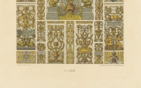 17th Century Grotesque Ornament, Mythical and Architectural Motifs, ca.1869, close-up 2