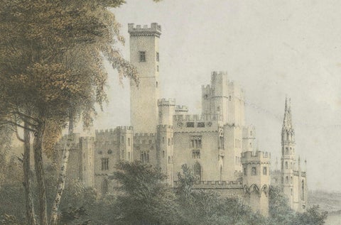 The Castle of Stolzenfels on the Rhine, Large Chromolithograph, 1840, close-up 2