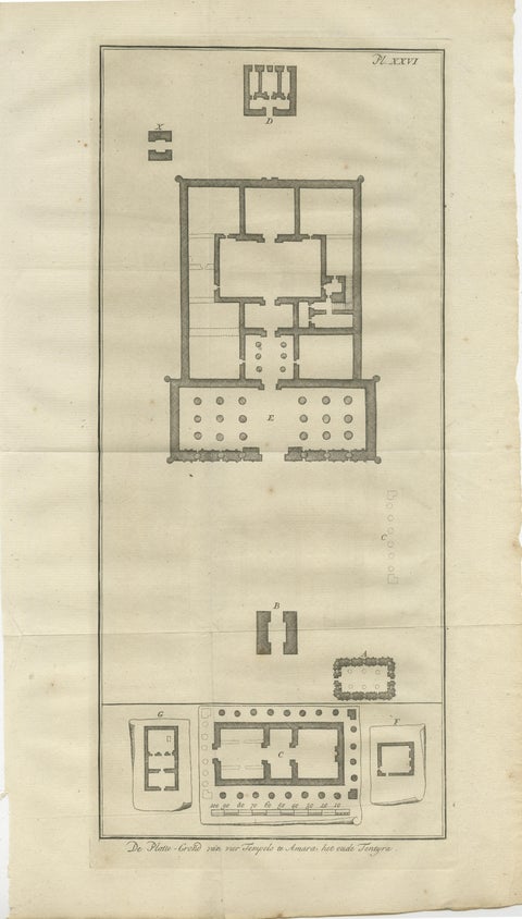 Ancient Temple Plans at Amara and Tentyra, Egyptian Architecture c.1710, view 2