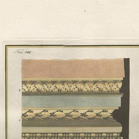 Antique Architecture Print of Ornaments 'Tav. VIII' by Albertolli, close-up 1