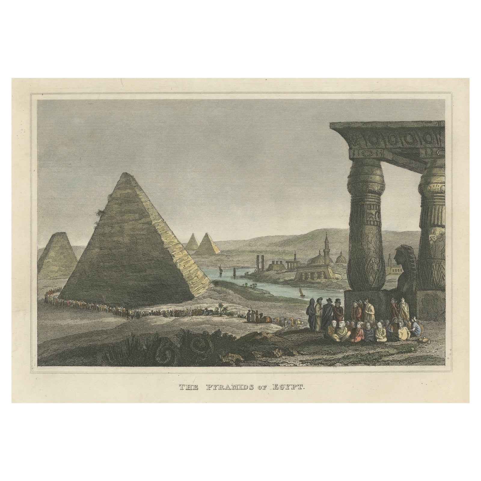 Timeless Majesty: The Pyramids of Egypt, A Rare 1828 Engraved Masterpiece