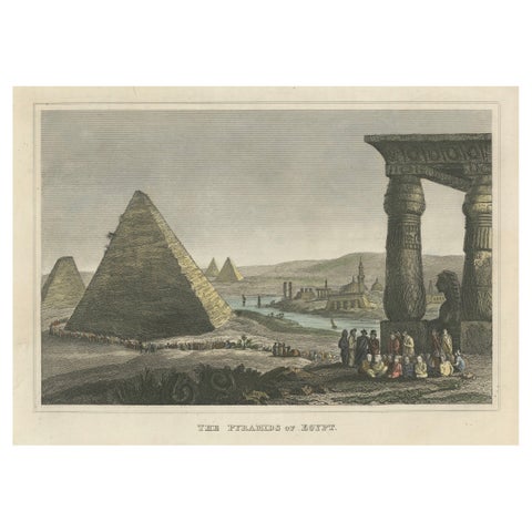 Timeless Majesty: The Pyramids of Egypt, A Rare 1828 Engraved Masterpiece