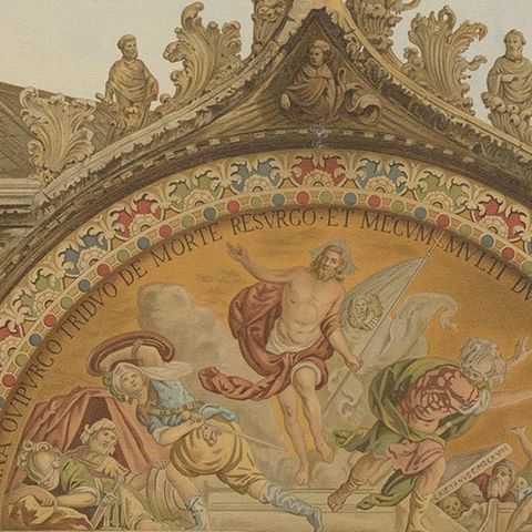 Pl. 15 Antique Print of the Portal of San Clemente of the Basilica of San Marco, close-up 2