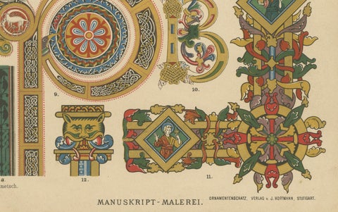 Celtic Manuscript Painting, 1887" from Ornamentenschatz by H. Dolmetsch, close-up 2