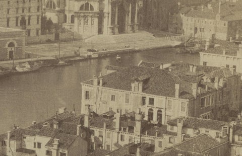 Panoramic View of Basilica di Santa Maria della Salute in Venice, 1880, close-up 2