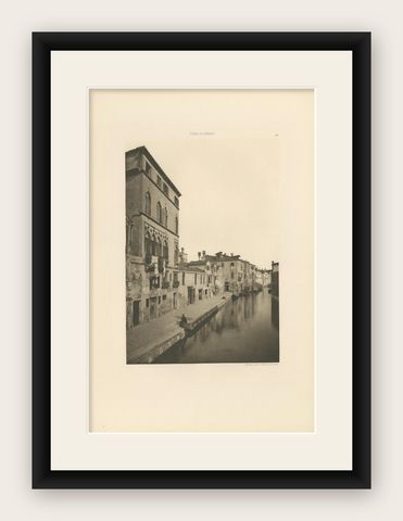 Pl. 88 Antique Print of the Tintoretto House in Venice, circa 1890, shown framed