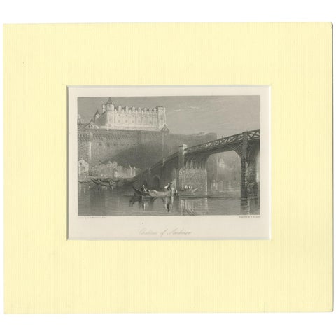 Antique Print of Château d'Amboise by Allen '1833'