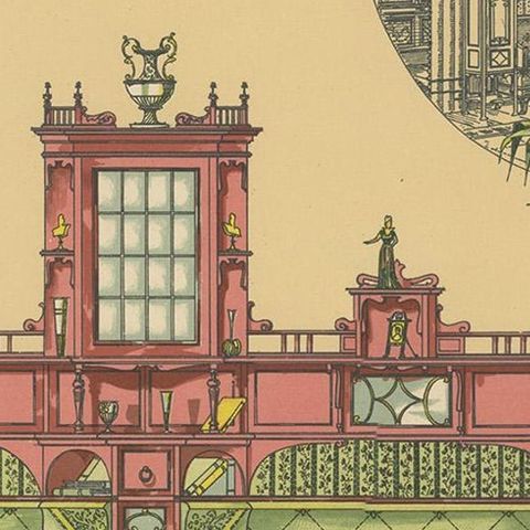 Pl. 8 Antique Print of Salon Furniture by Kramer 'circa 1910', close-up 2
