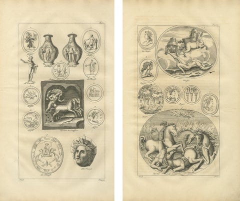 Pair of Classical Mythological Engravings, Montfaucon Antiquity Explained 1721, view 2