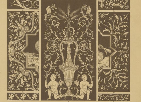 Italian Renaissance Inlay Work Designs from Ornamentenschatz, 1887, close-up 3