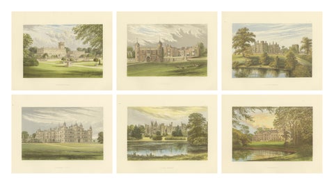 Victorian Country House Views, Trentham, Burghley, Alton Towers, ca.1850