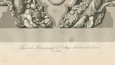Antique Louvre Architectural Relief Engravings Pair, Neoclassical Ornament, 1803, close-up 3