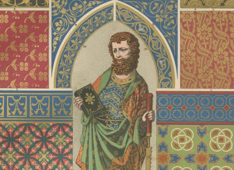 Gothic Decorative Art Prints: Stained Glass, Sculpture and Textile Motifs 1887, close-up 2