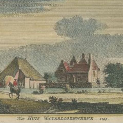 Antique Print of 'Huis Waterloozewerve' Castle in Aagtekerke, the Netherlands, close-up 2
