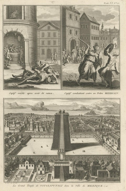 The Great Temple of Vitsliputsli in Mexico City and a Few Murder Scenes, 1722, close-up 1