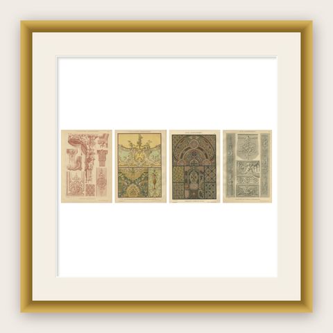 Set of Four German Renaissance Prints by H. Dolmetsch, Ornamentenschatz, c. 1887, shown framed