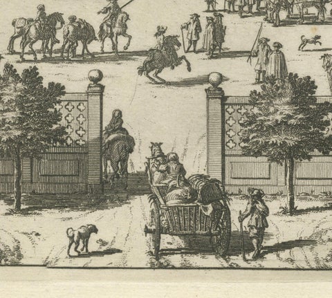 Baroque Opulence: The Eastern View of SIQVO Palace in Swidde's 1696 Engraving, close-up 4