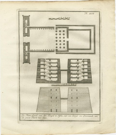 Ancient Egyptian Temple Plans, Edfu, Erment, Esna & Thebes, c.1776 Engravings, view 3
